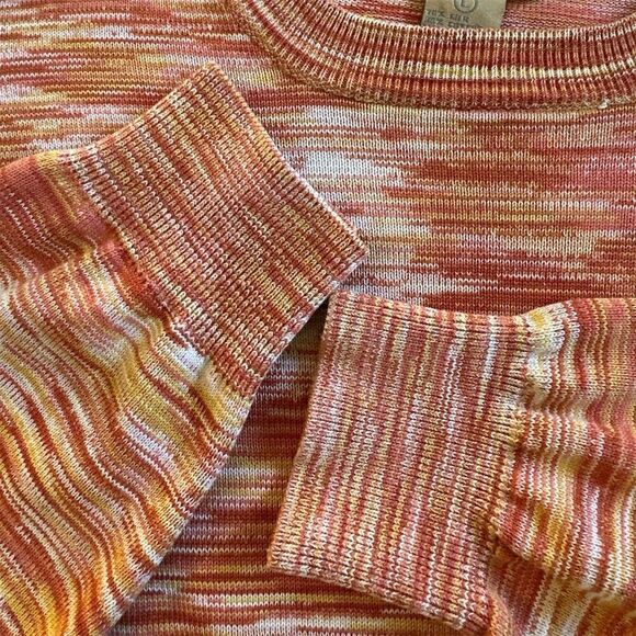 Bobby Chan Silk Blend Sunset Knit Long Sleeve Pullover Lightweight Sweater - Picture 4 of 7